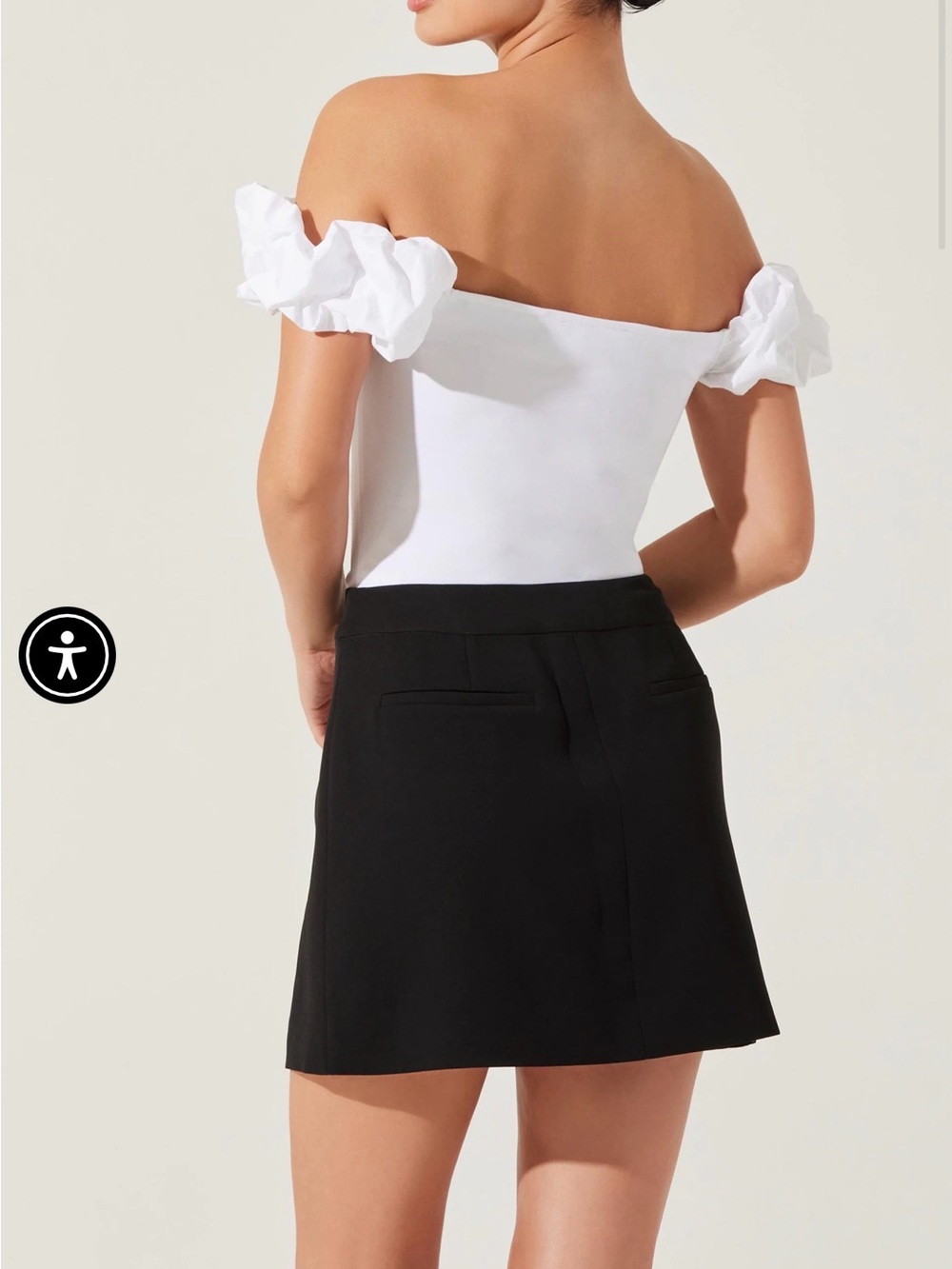 ASTR The Label Hoda Top Small White Puff Sleeve Square Neck NWT - Picture 7 of 7